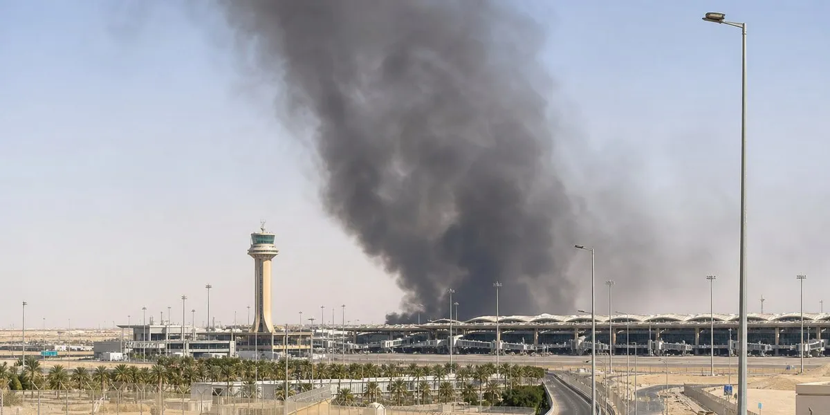 Incendiu major lângă Aeroportul King Khalid din Riad, în urma alertelor de atac lansate de rebelii Houthi